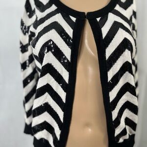 𝅺Inc international concepts sequined black and white cardigan